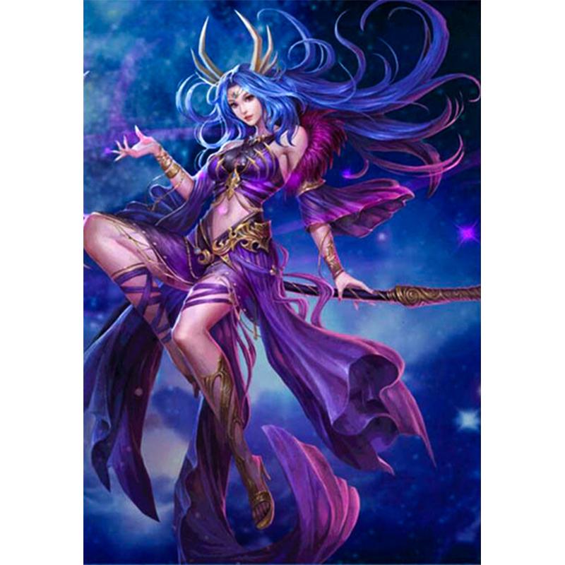 5D Diy Diamond Painting Cartoon Woman Cross Stitch Kit Full Round Drill Embroidery Mosaic Art Picture Of Living Decor