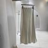 Acetic Acid Satin Fishtail Skirt for Women In Autumn Simple Drooping Slimming Hip-shaped Mid-length Skirt