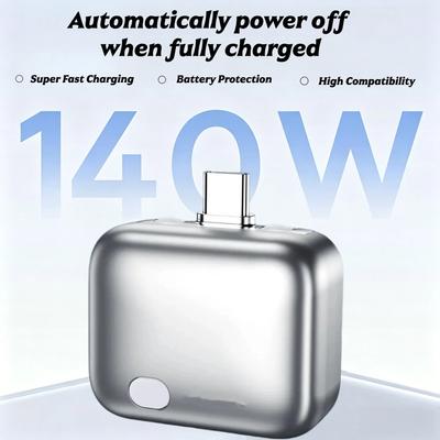 140W Smart Full Charge Self-Cut Type-C Adapter, Universal Auto Disconnect for Night Charging, Overcharge Prevention Separator
