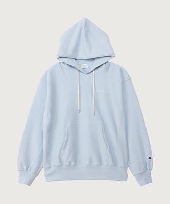 Women'S Reverse Weave Small Logo Loose Fit Hoodie Light Blue