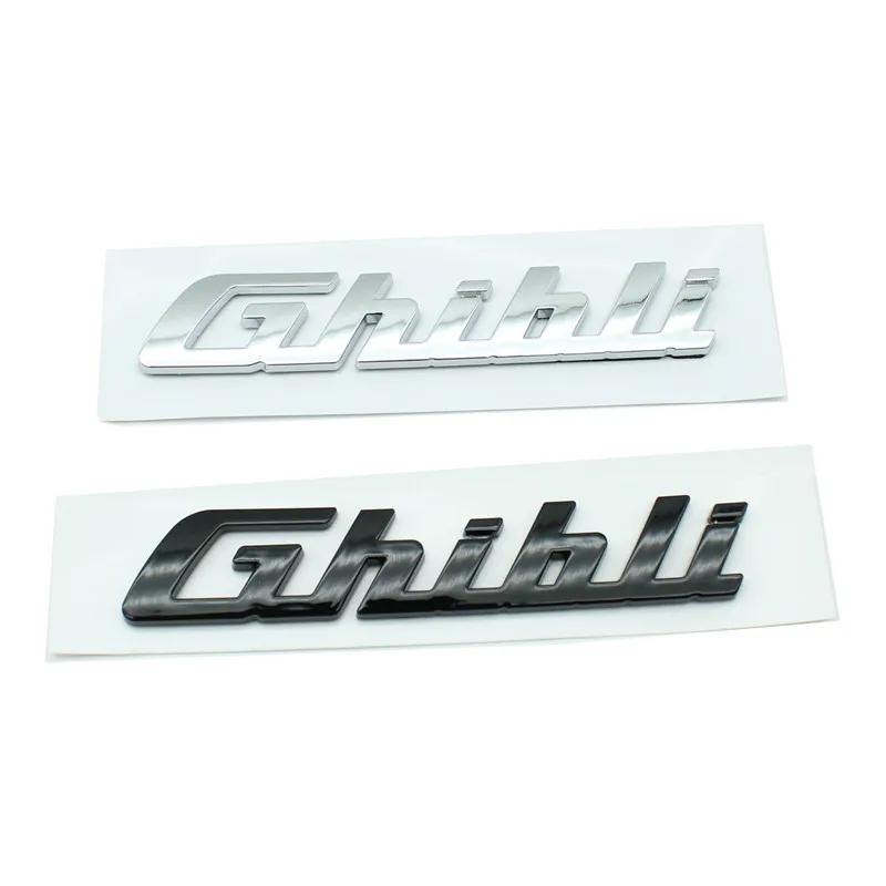1Pc Car 3D ABS Trunk Letters Logo Badge Emblem Styling Decals Sticker For Ghibli Quattroporte Levante Q4 SQ4 GTS Gransport