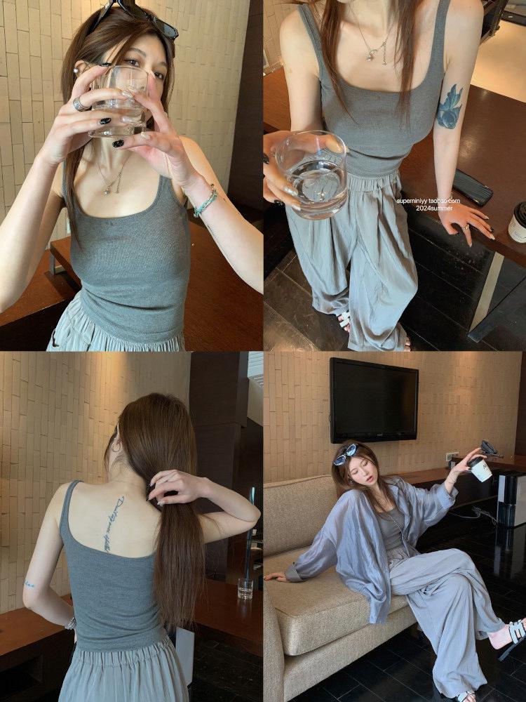 Superniniyy Slimming Strappy Camisole with Built-in Bra Pads: High Elasticity, Stylish Design, Underarm Fat Coverage.