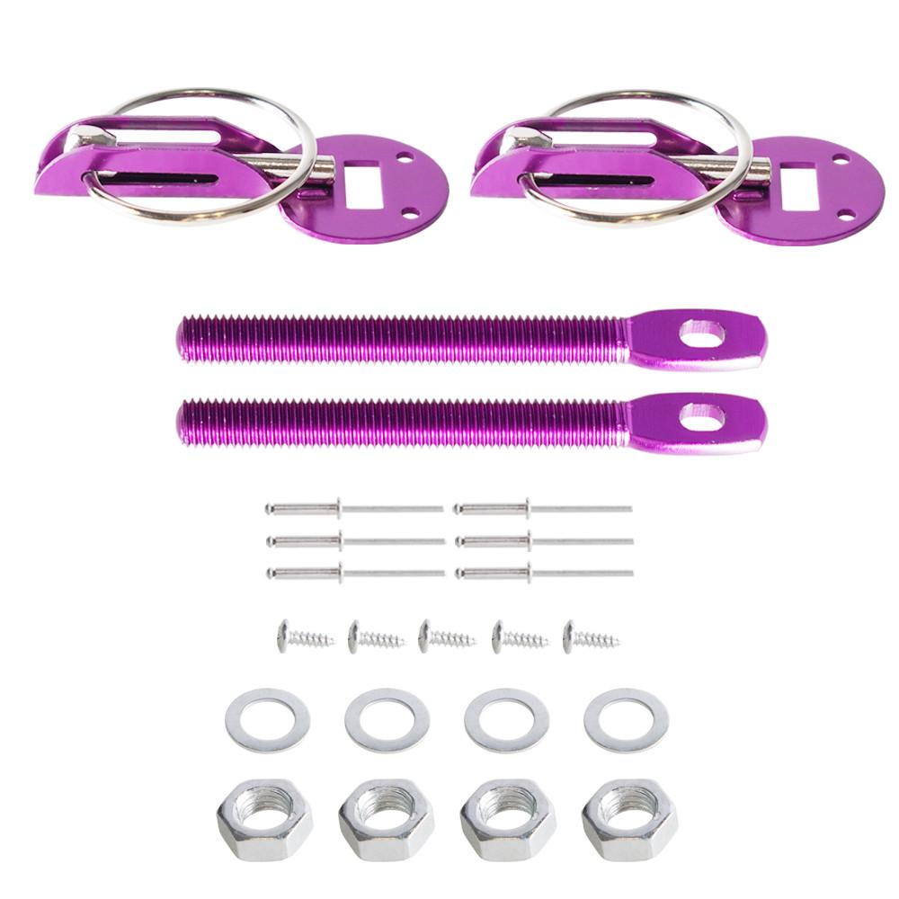 Universal Aluminiumlegierung Montage Motorhaubenstift Motorhaubenschloss-Kit Auto-Tuning Schloss-Kit Down Hood Lock Riegelstifte Fahrzeugzubehör