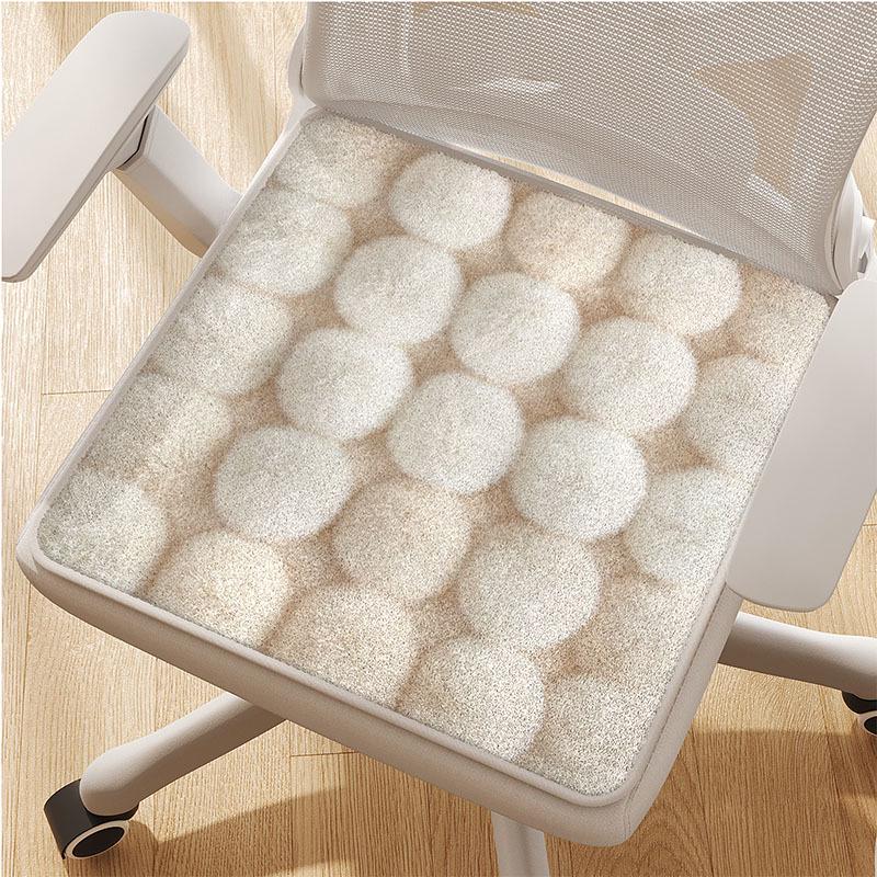 Plush Warm Solid Color Winter Seat Cushion for Office or Dining Chairs