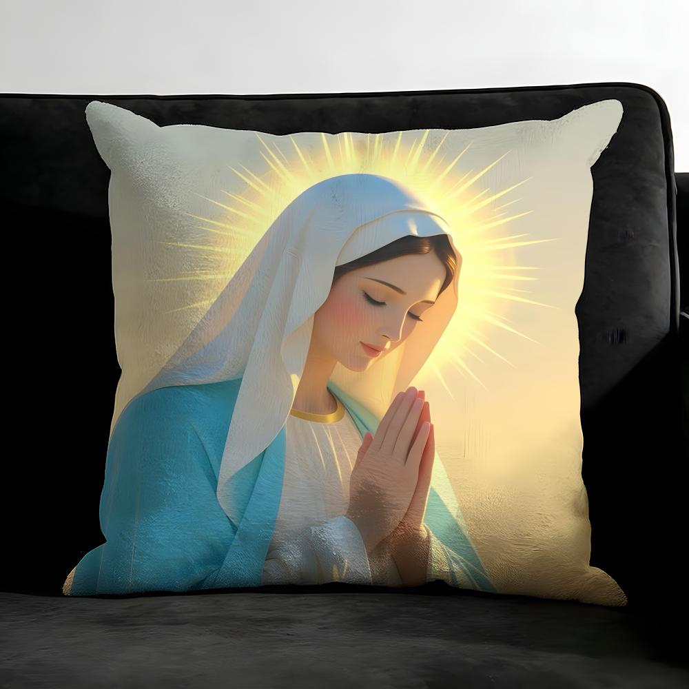 Saint Mary Hot Cushion Cover Pillowcase Ultra Soft Skin Friendly Fabric Cloud Like Comfort & Concealed Zipper