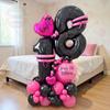 Black Balloons Garland Hot Pink Balloon Arch Kit Birthday Party Baby Shower New Year Wedding Anniversary Decoration Globos Set