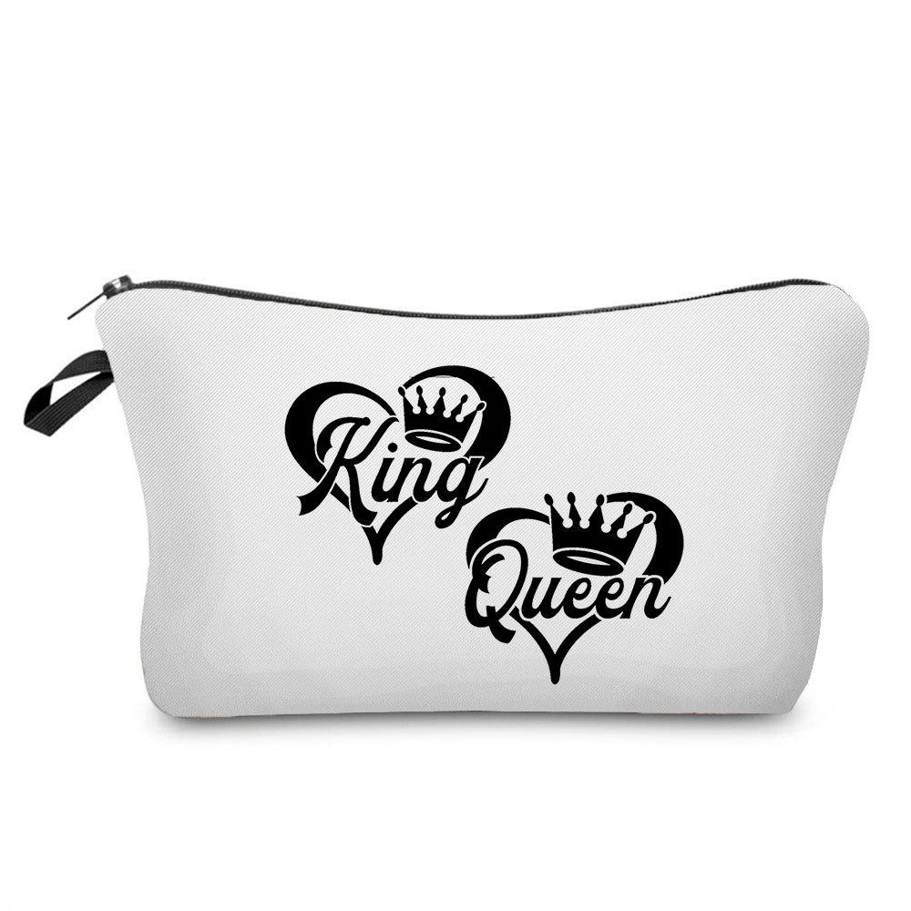 Women English Crown Print Cosmetic Bag Toiletries Organize Travel Storage Case 6767