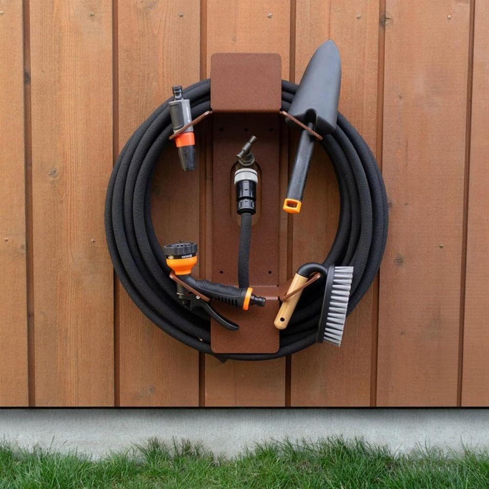 Rustproof Wall Mounted Hose Holder Sturdy Water Hose Organizer Garden Hose Hanger  Home