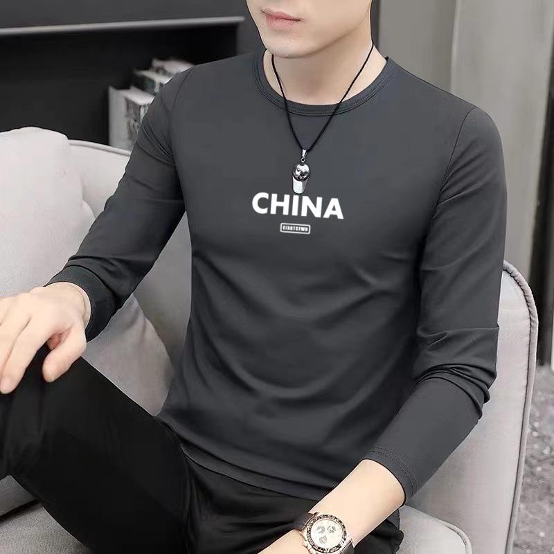 

Мужские футболки с длинным рукавом и круглым вырезом — модные бренды премиум-класса для весны, осени и зимы. 4XL (165-180 jin)