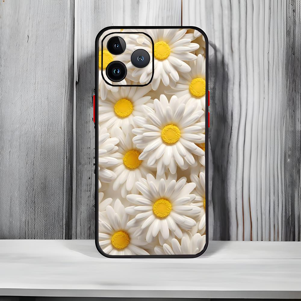 

Daisy Graphic Printed Art Phone Case Black Matte Thin Phone Case For iPhone17 16 15 14 13 ProMax iphone12promax