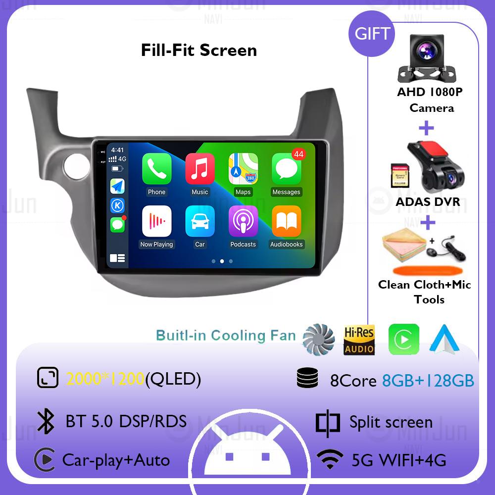 Android Car Radio For HONDA FIT JAZZ LHD 2007 - 2014 Carplay Auto Multimedia Player GPS Navigation DSP Stereo Intelligent System