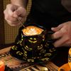 Creative Halloween Ceramic Mug Disc Set Household Kitchen Coffee Cup Plates Pumpkin Bat Milk Oat Breakfast Cup Set Festival Gift