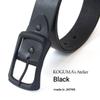 [KOGUMA BELT] Enjoy the Black of Your Belt - Tochigi Leather, Made in Japan, Vegetable-Tanned Leather, Black, Buckle, Men's & Women's, Cowhide