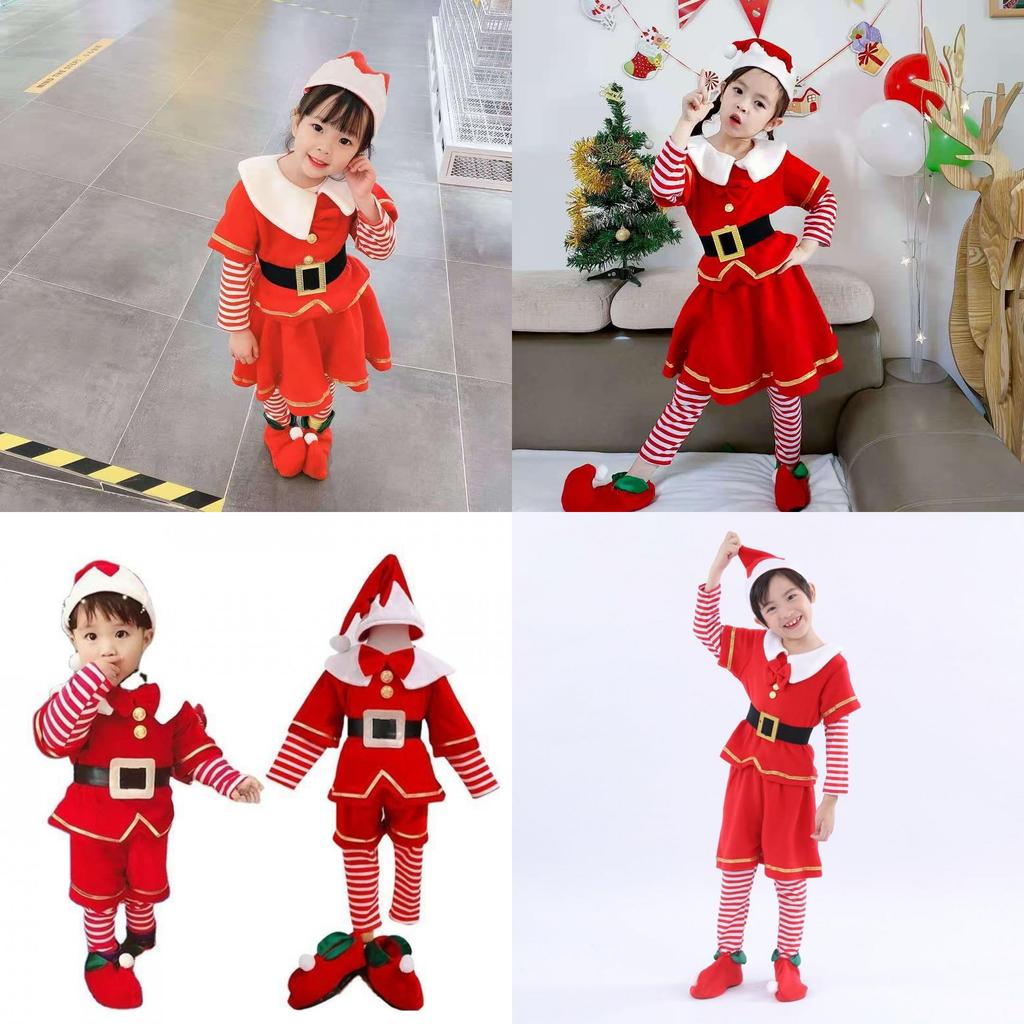 Joyful Christmas Elf Toddler Outfit For Xmas Party Claus Costume