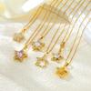 Exquisite Clavicle Chain: Women's Zircon Pentagram Pendant Necklace, Stainless Steel Jewelry, European & American Trend.