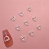 10pcs/set Silvery Cutout Heart Nail Art Accessories - 3D Alloy Nail Decorations for Elegant Nail Art, Unscented