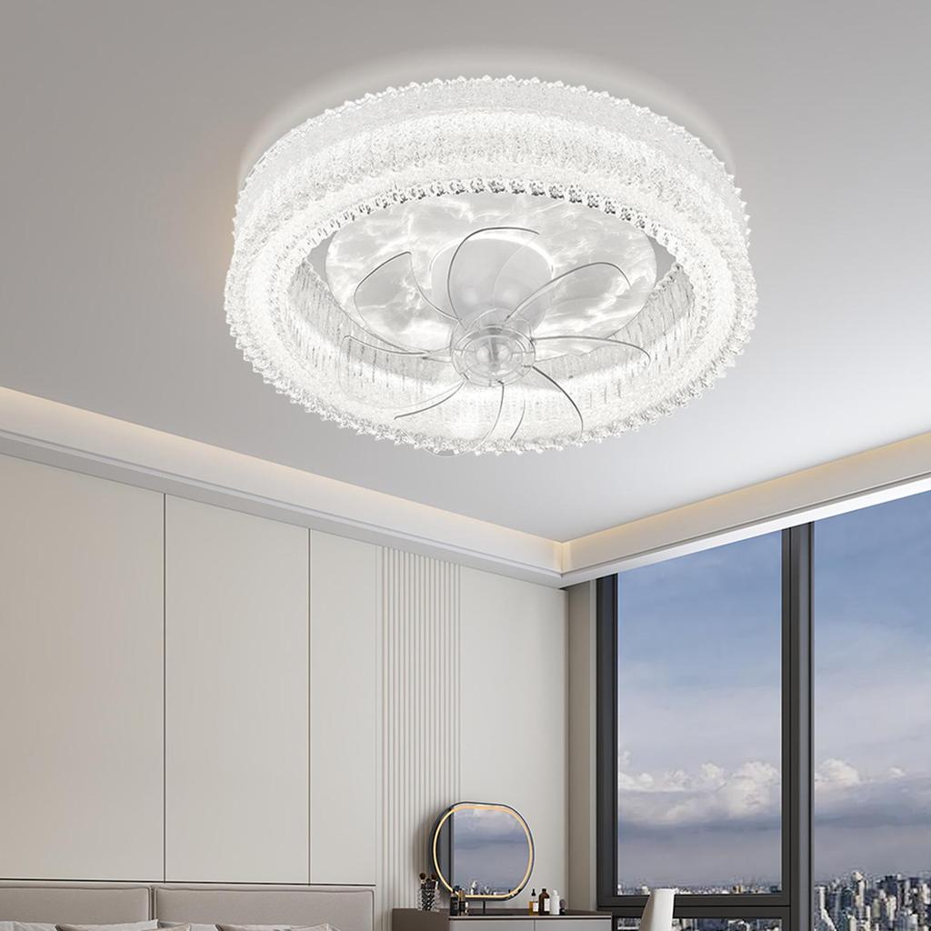 Modern Oscillating Ceiling Fan with Light for Bedroom, Study, Dining, or Children's Room
