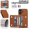 For iPhone 7 - 16 Series! 7 - Color PU Leather Multifunctional Phone Case with Card Slots, Wrist Strap, Lanyard & Kickstand