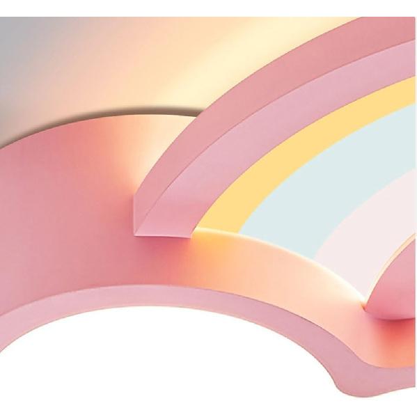72W Kids Room Cloud Ceiling Light LED Dimmable Bedroom Flush Mount Ceiling Light Acrylic Shade Modern Cartoon Rainbow Pink Large Low Ceiling Lamp for
