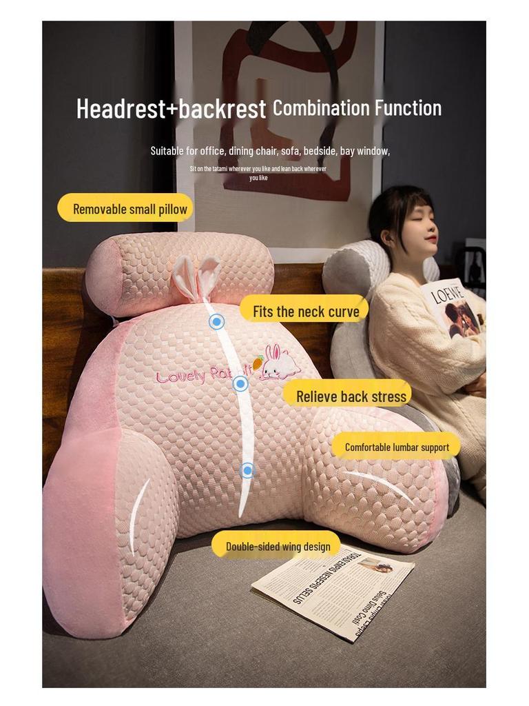 Bedside Lumbar Support Pillow – Large Backrest Cushion for Reading, Sofa, or Bed; Ideal for Dorms and Pregnancy Comfort