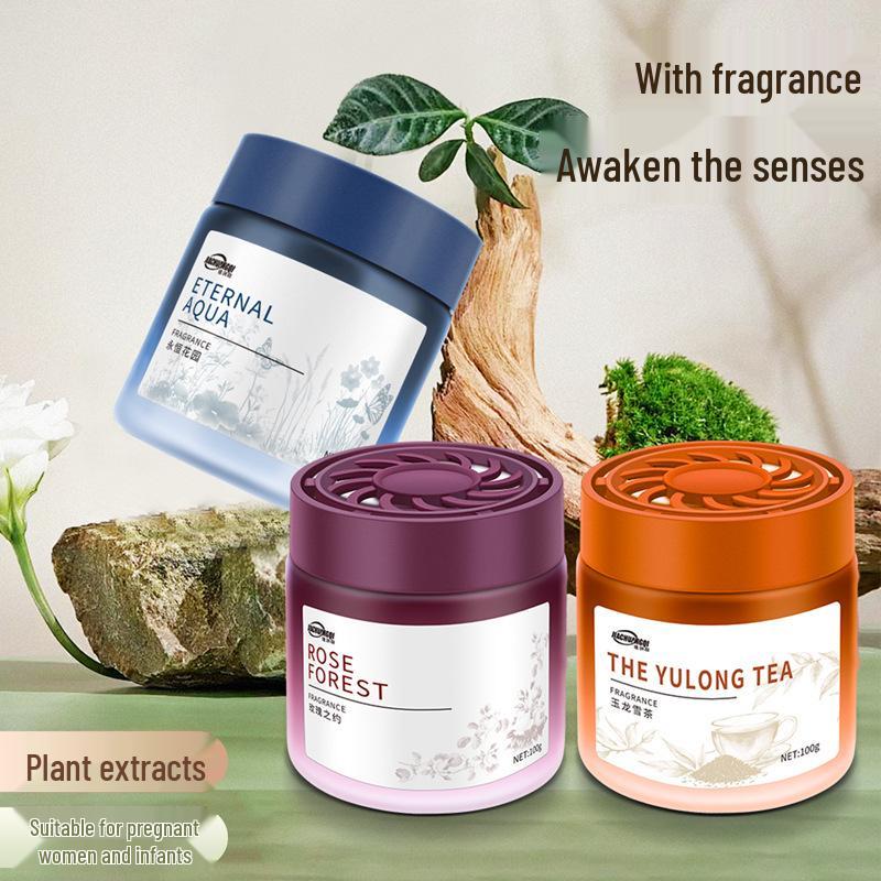 Premium Car Air Freshener Ornament: Solid Perfume Balm and Home Deodorizer with Elegant Glass Fragrance