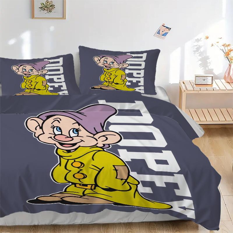 

3pcs Dopey Dwarf Character Print Cover Set Ultra Soft, Breathable, and Comfortable Bedding with Stylish Design for Bedroom and Guest Room De 135x200cm