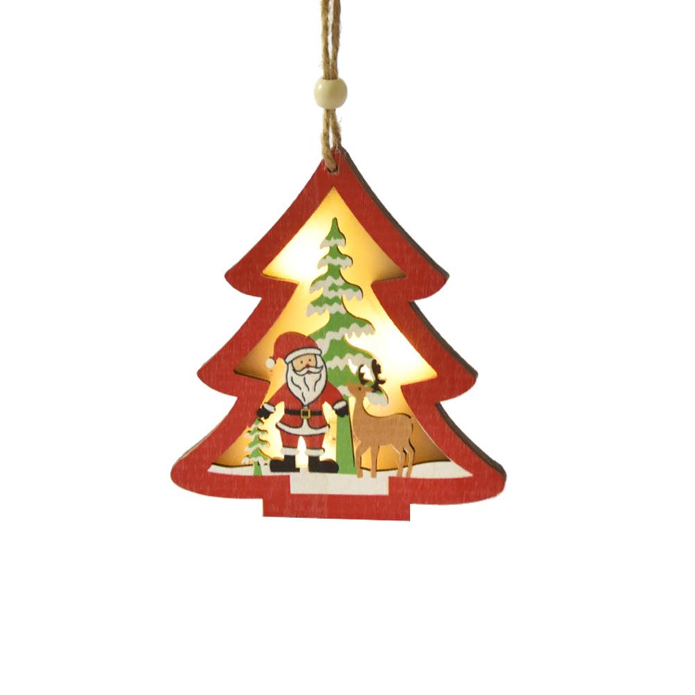 Baum Weihnachten Holz Stern Ball Auto LED Licht hängen Ornament Home Party Dekor