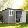 8.5 x 6ft Storage Shed Galvanised Steel Garden Shed, Metal Shed with Foundation Kit, Window, Lockable Wide Doors and Air Vents for Outdoor Patio