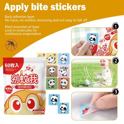 Mosquito Patch Stickers For Kids (60 Pack)  Citronella Oil Insect Patch, Plant Based Ingredients Deet Free For Toddlers Kids