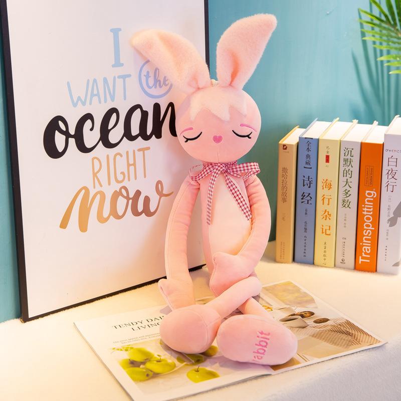 

Розовая кукла непослушного кролика Длинные ноги Большие уши Подушка-кролик Детский подарок на день рождения Украшение для дома Мероприятие 60cm【0.25kg】