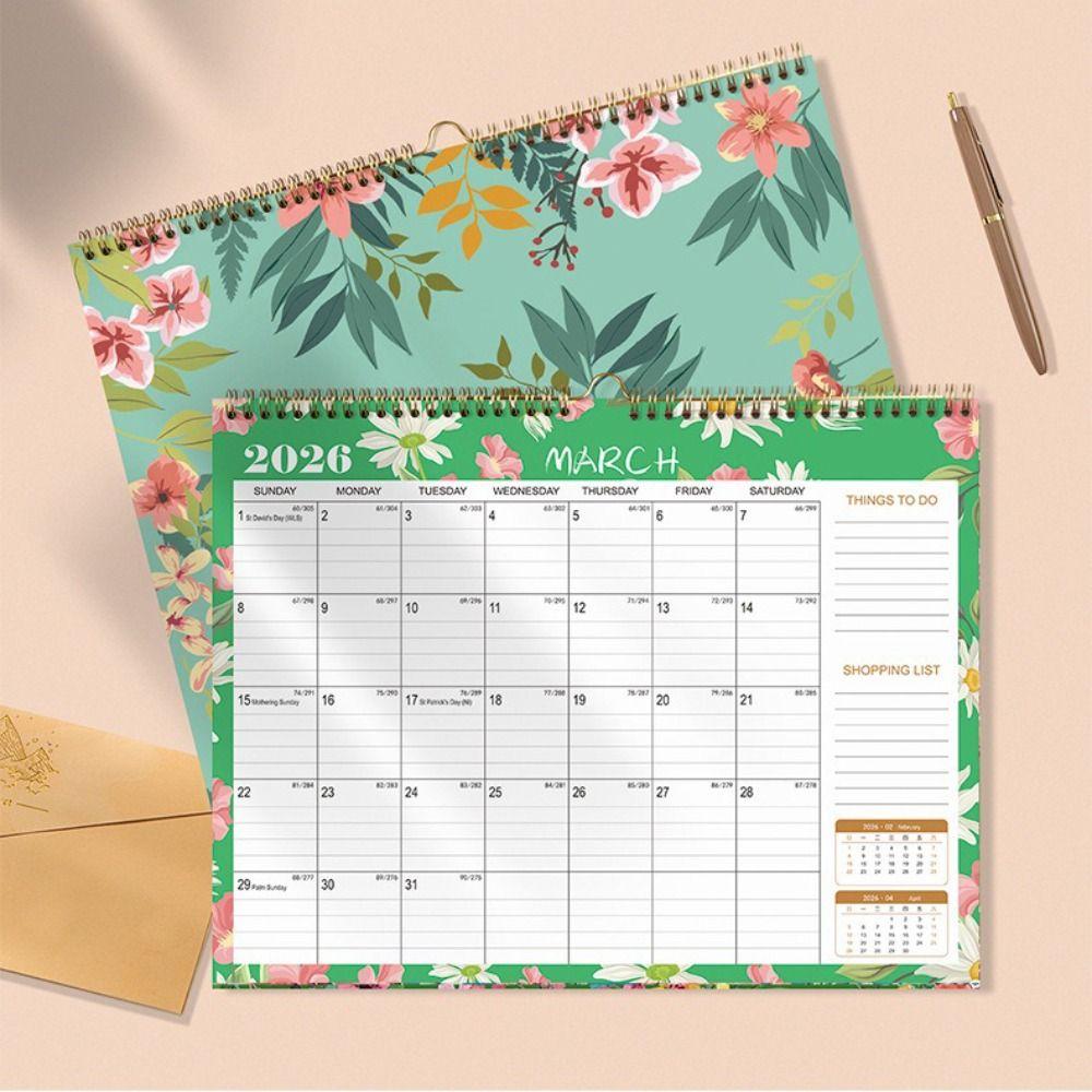 English Version 2026 Wall Calendar Large Date Blocks Wall Calendar Hanging Planner  Monthly Hanging