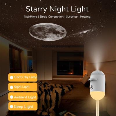 2-in-1 Sternenprojektor Nachtlicht mit Touch-Steuerung Einstellbare Helligkeit USB Tragbarer Sternenhimmel-Projektor für Schlafzimmer Kinder Erwachsene Augenschonend