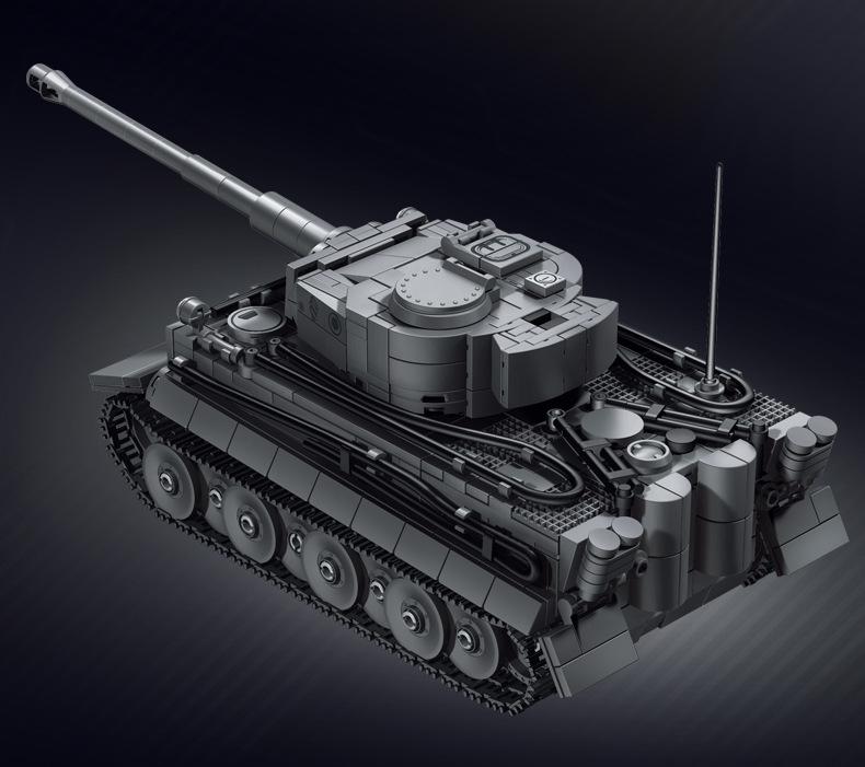 Educational Tiger I Tank Model Building Blocks for Kids - Early Military Edition, Perfect June 1st Gift
