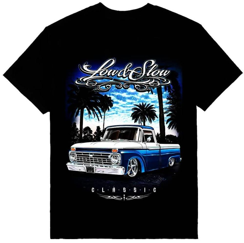 Low And Slow Classic Low Rider Truck Mens Heavyweight T-Shirt Print On Shaka Wea Unisex T-Shirt XXXL