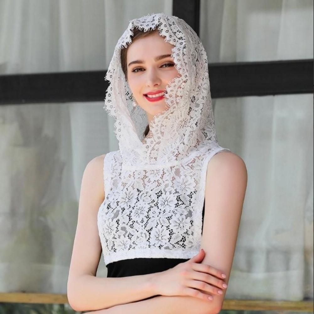 Gauzy Fake Lace Floral Collar With Cap Detachable False Collar Vest Mesh Base Layer Top  Winter