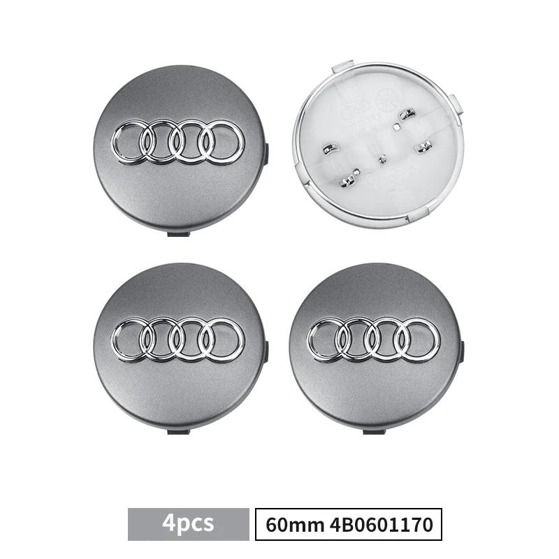 For Audi  A5 60/61/68/69mm Badge Car Wheel Center Hub Cap Covers Auto Rim Cover For Audi A8 A5 A6 C5 C6 C7 A7 A1 A3 A4 B5 B6 B7 Q3 Q5 Q7 TT