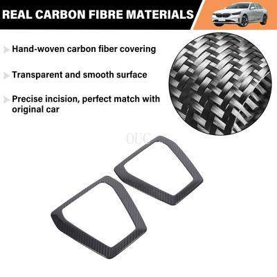 Real Carbon Fiber Car Seat Back USB Charging Panel Frame Cover Trim For BMW 5 Series G60 2024 2025 Interior Accessories