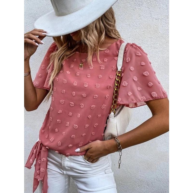 

Летние и осенние блузки и рубашки из тонкой марли с коротким рукавом и шифона в стиле «два в одном» XXL