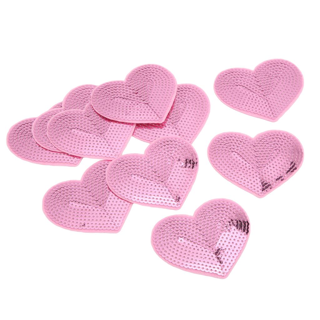 10Pcs Iron On Patches Pink Heart Lightweight Durable Cotton Wide Application Iron Patches for Shirt Jean Jacket