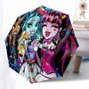 Monster High, Friendship- Automatic Opening and Closing, 8-rib Structure Portable Umbrella, Suitable for Men and Women In All Seasons - Perf