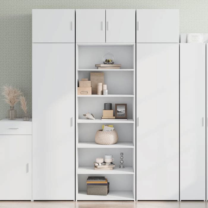 VidaXL Buffet haut blanc 70x41x185 cm bois d'ingénierie, buffet, placard, armoire latérale, armoire, armoire de rangement, 3281687