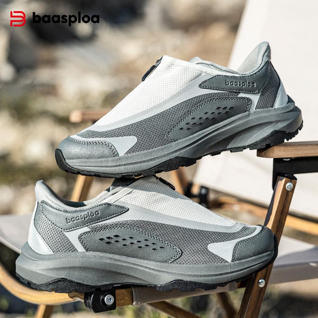 BAASPLOA Men's Outdoor Hiking Boots Hiking Shoes Men's Rotating Buckle Lightweight Non-slip Men's Outdoor Brand Men's Shoes Winter Upgrade Thickened