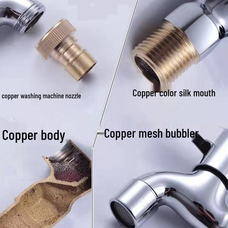 Dual-Use Pure Copper Washing Machine Faucet with Quick Open Feature