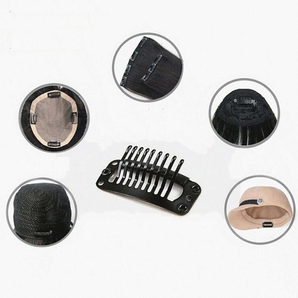 50 stk 28 mm svart U-form metallklemmer for hårforlengelser Weft clip-on parykk