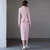 AD Korean Style Women's Stand-Up Collar Coat & Pink Wool Skirt Set, 2025 Winter Collection