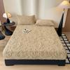 1PCS Plush Embossed Fitted Sheet Thick Warm Bedding for Autumn Winter Soft Comfortable Fabric Deep Pocket Design for Queen King Single  No Pillowcases