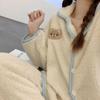 Pajamas Women Autumn Winter Homewear Plus Thicken  Coral Velvet Warm Household Clothing Suit V-neck Loungewear