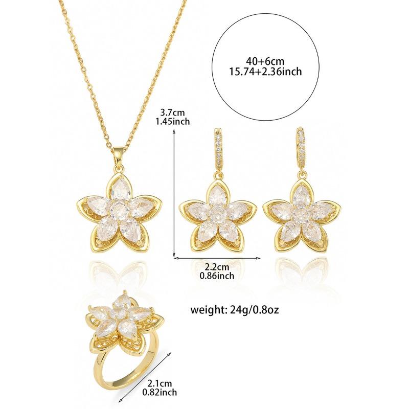 Meier Necklace women's bauhinia jewelry rotating necklace earrings ring