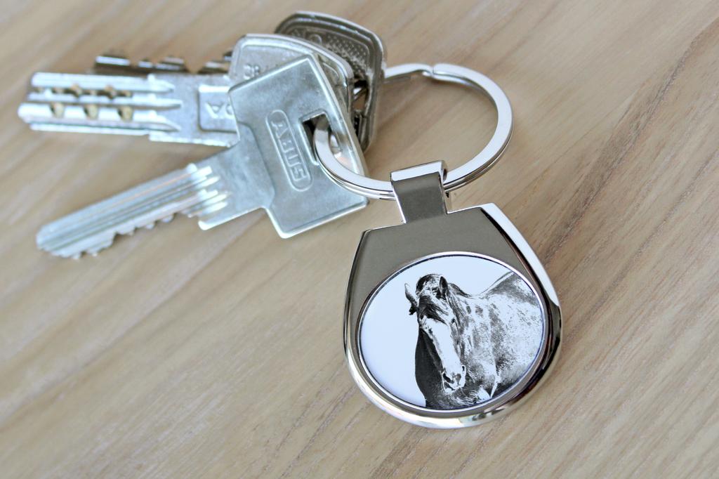 Clydesdale - Keychain with a Horse, Keychain with a Print, Personalized Pendant from the Art-Dog Brand