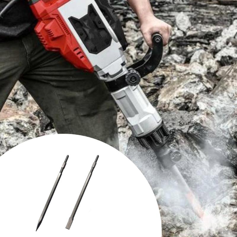 600mm Meißel Flachmeißel und Spitzmeißel Profi-Meißel für Bohrmaschinen zum Aufbrechen von Wänden und Gebäuden